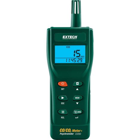 EXTECH CO260 APPAREIL DE MESURE DU DIOXYDE DE CARBONE 0 - 9999 PPM (1/4)