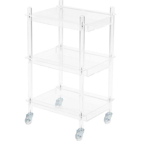 Desserte roulante en acrylique transparent chariot de service 40,5 x 30,5 x 60,5 cm - PANGIVO (1/3)