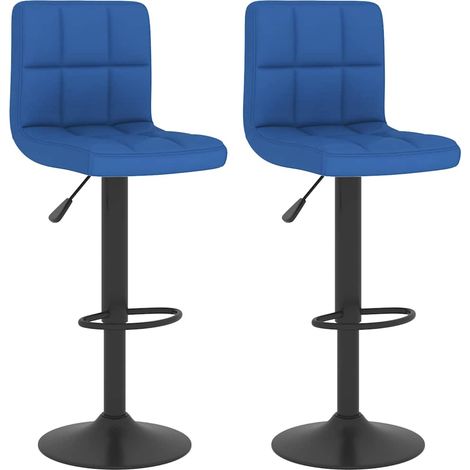 Maison Exclusive - Barhocker 2 Stk. Blau Stoff (1/5)