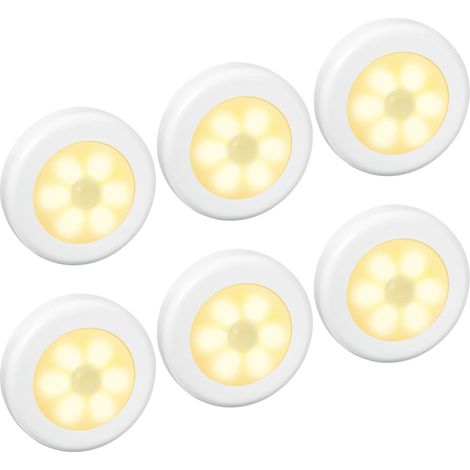 1 Veilleuse LED, Détecteur de mouvement, Allumage automatique, 6 LED, Intérieur, Escalier, Chambre, Cuisine (1/5)