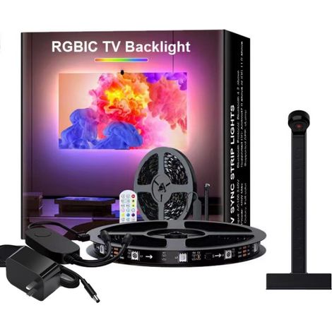 Bandes LED de 3,8 m avec commandes de synchronisation TV et télécommande