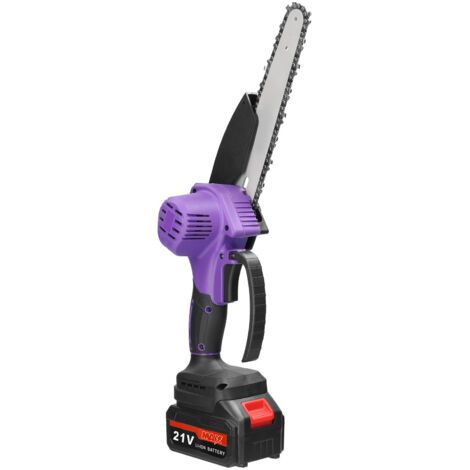 Scie d'élagage électrique portable 21 V 8 pouces, petite tronçonneuse à bois, moteur sans balais, outil de travail du bois à une main pour jardin et verger (1/5)