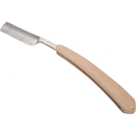 Porte-rasoir droit en acier inoxydable, porte-rasoir manuel pliable, coupe-barbe (1/5)