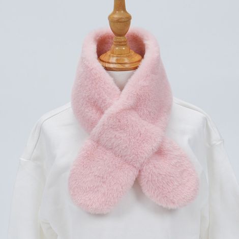 1 cache-cou épais et chaud, écharpe d'hiver pour bébé, cache-cou chaud pour filles et garçons, convient aux enfants, chaud et confortable, polyvalent, rose (1/4)
