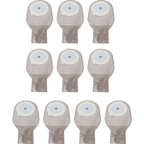 10 pochettes de stomie jetables avec filtre au charbon actif, fermeture à clip, hydrocolloïde, pour iléostomie, lot de 10 (1/5)