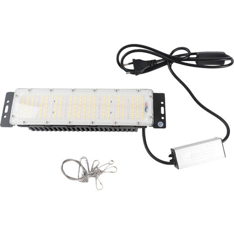 Ortviai Lampe LED de Croissance pour Plantes d'Intérieur QP-50W-GR Spectre Complet 3000K/5000K + Rouge/IR/UV avec Chaîne Inox