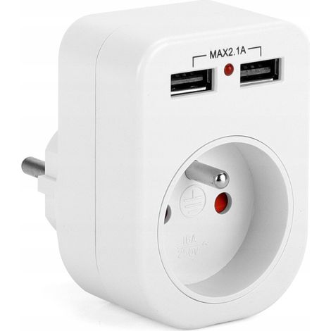 Elektrischer Stromverteiler, Diebesladegerät x 2 USB 2,1A (1/3)