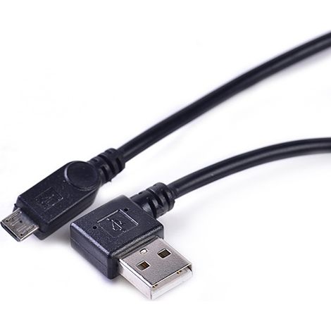 Android data cable, USB to micro connector, left-angled connector, universal charging cable for mobile phones, tablets and hard drives. (1/5)
