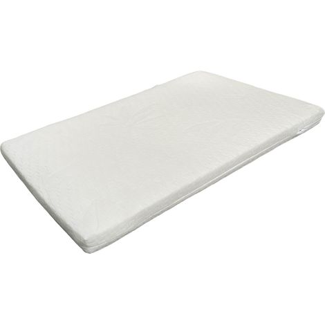 Matelas bébé en viscose de bambou pour couffin Blanc 40x90x5 cm