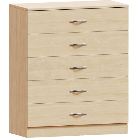 Riano Kommode mit 5 Schubladen, Schlafzimmer-Aufbewahrungsmöbel, Kiefer