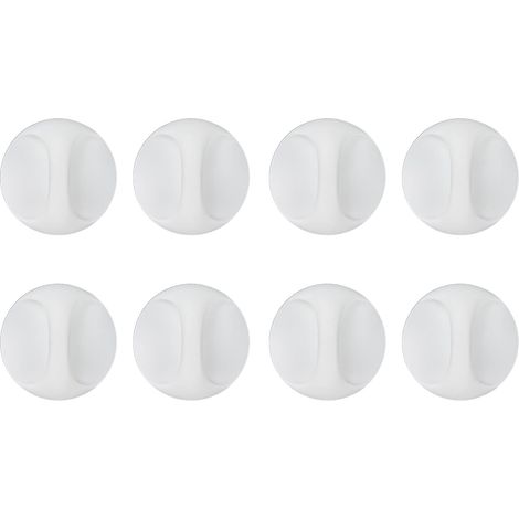 Set di 8 maniglie adesive istantanee per WC, pomelli per mobili, apertura rotonda, maniglie adesive per cassetti di mobili, bianche