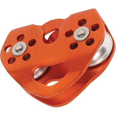 Polea de aluminio de doble tirolina para cuerdas de 13 mm