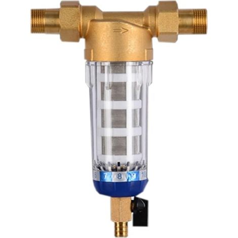 Système de Filtre à Eau Purificateur de pré-Filtre, Filtre à Eau à sédiments for Toute la Maison, système de préfiltre Central à Contre-Courant en Acier Inoxydable (Color : DN20, Size : 1 UK) (1/5)