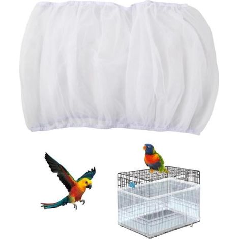 Couverture de Cage à Oiseaux, Nylon en Filet de Protection pour Cage Oiseaux Lavable, Ventilé est Antipoussière Housses 145-200cm (1/4)