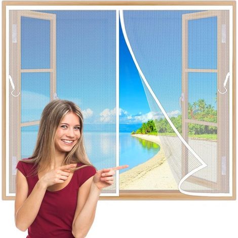 Magnetisches Moskitonetz für Fenster 110 x 110 cm – Moskitovorhang mit Magneten, weiß, für Balkone, Wohnmobile und Fenster (1/5)