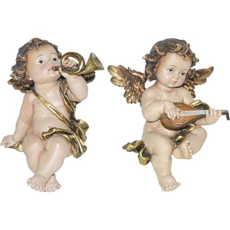 Engelfigur aus Kunstharz, beigefarbenes Weihnachtsornament, ideal als Weihnachtsdeko und Geschenk