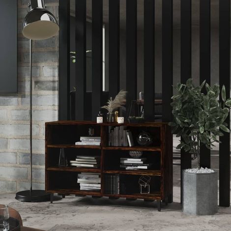 Buffet - Armoire de rangement Enfilade Chêne fumé 103,5x35x70 cm Aggloméré BV607638 - BonneVie (1/5)