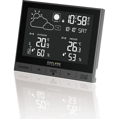 Explore Scientific stazione meteo digitale WSH5000, display LCD animato, temperatura e umidita', sensore incluso