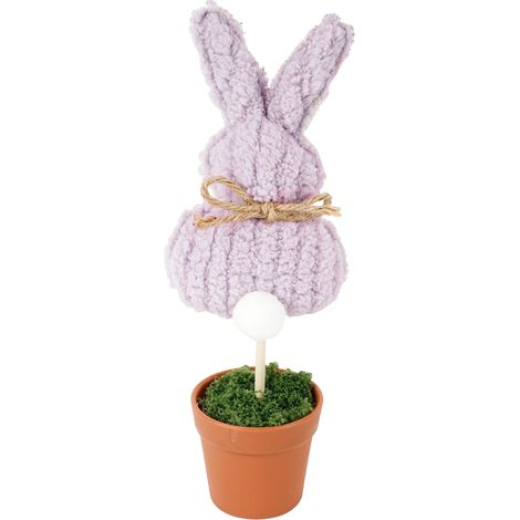 Lapin En Peluche - Pot À Fleurs Décoratif - Décoration De Printemps Pour Intérieur - Centre De Table Salon Chambre - 1 Pièce (1/5)