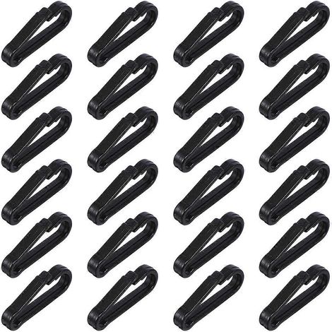 130 crochets en plastique pour suspendre des masques (à monter soi-même), boucles de levage réglables pour cordes-2.50X1.00X0.40CM-Black
