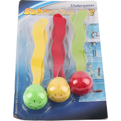 3 pièces Jouets de piscine en forme de plante marine, jouets de plongée amusants sous l'eau pour entraînement en piscine (1/5)