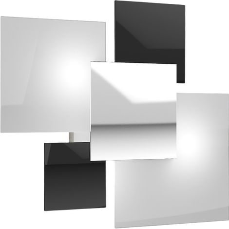 Plafonnier moderne 1088/45-NE Verre Blanc et Noir 4xG9