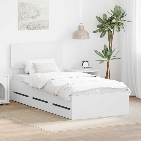 Estructura de cama con cajón 100 x 200 cm Madera de ingeniería