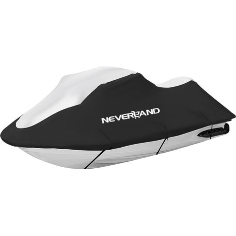Jet Ski Abdeckung 210D Oxford wasserdicht für Yamaha WaveRunner 120-135" Schwarz/Silber (1/5)