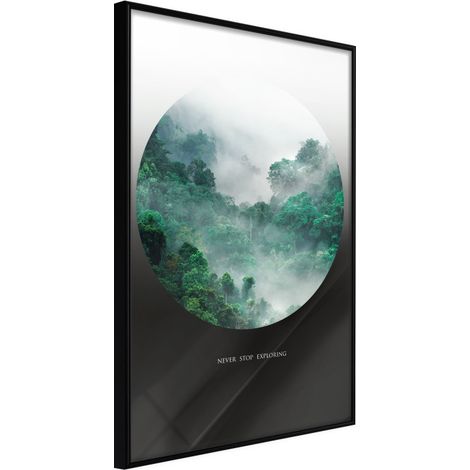 Affiche Murale Encadrée "Explore" 30 x 42 cm Noir