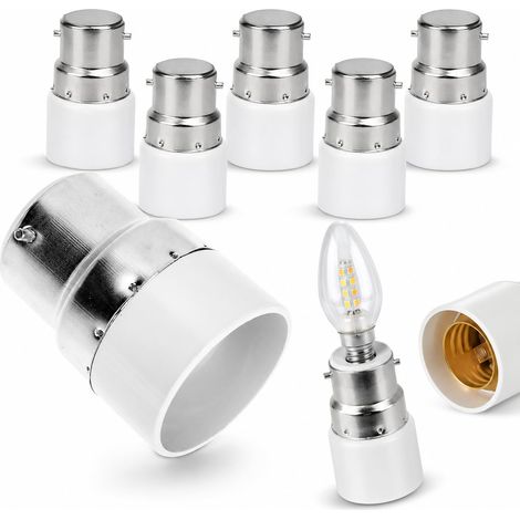 Adaptateur Douille B22 Vers E14 Convertisseur De Culot D’Ampoule Pour Ampoule E14 Led 6 PièCes Pour Bureaux Couloirs Maisons Et Ateliers (1/5)