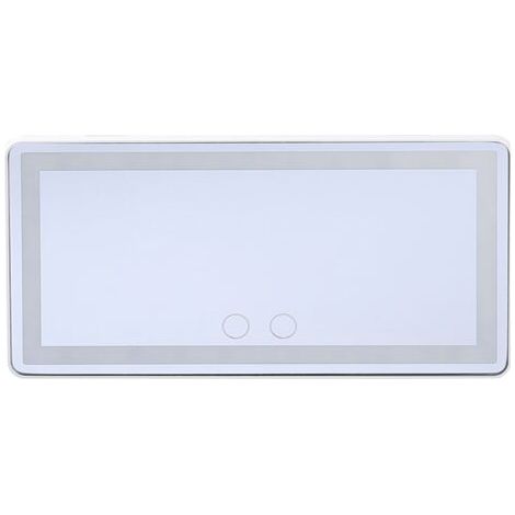 Miroir cosmétique de voiture, sundiguer, éclairage LED, rechargeable, réglable en trois couleurs, matériau ABS/verre/élastique, noir (1/5)