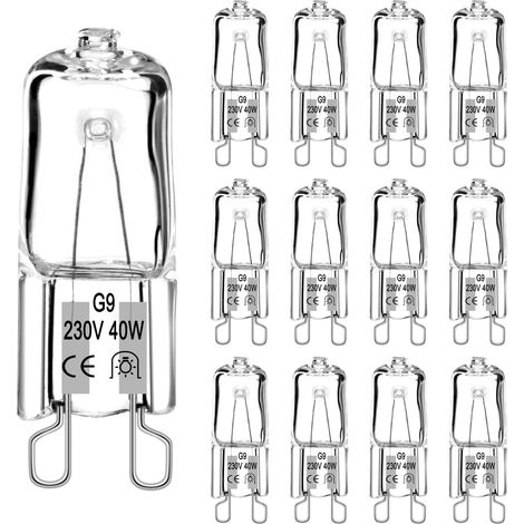 Ampoule Halogène G9(12 Pièces) Ampoule G9 40w 230v Sans Scintillement Dimmable Ampoule Halogene Four Ampoule four 40W 300 Degré Micro-Ondes (1/5)