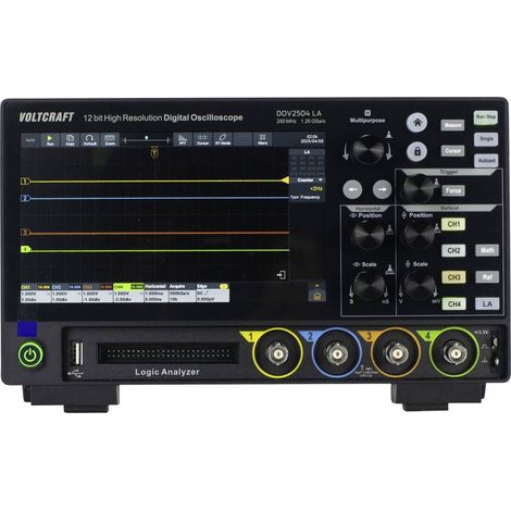 VOLTCRAFT DOV2504 LA Oscilloscopio digitale 250 MHz 4 canali 1.25 Gsa/s 100 Mpts 12 Bit Memoria digitale (DSO), Analizz (1/5)