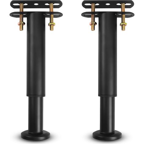 Pied De Lit Réglable en Métal - Pieds De Sommier Universels Très Résistants pour Lattes, Armoire, Canapé - 18-33Cm (Noir) Lot De 2 (1/5)