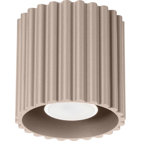 Faretto da soffitto moderno tondo scanalato color tortora 10 cm 1xGU10 10W AURA Sollux Lighting (1/5)