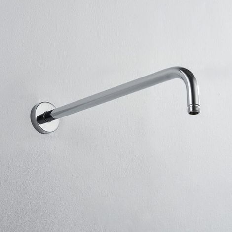 Bras de douche tube rond J en acier inoxydable 304 avec fonction anti-calcaire(40cm). (1/4)