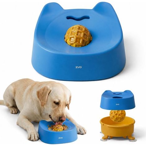 Gamelle à lécher ZVD pour chien avec balle roulante - Jouet à lécher interactif avec ventouse (1/5)