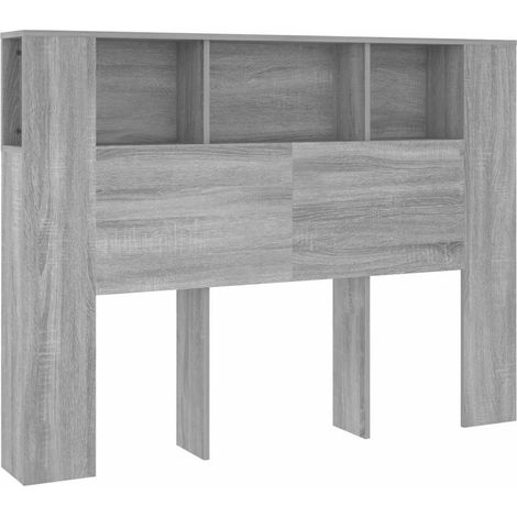 Maison Exclusive - Mueble cabecero color gris Sonoma 140x18,5x104 (1/5)