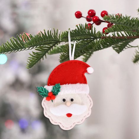 Ornement De Sapin De Noël - Tissu Non Tissé Rouge - 6 Designs Classiques - Cordon De Suspension Intégré - Réutilisable - Pour Décoration Maison Ou Commerciale (1/5)