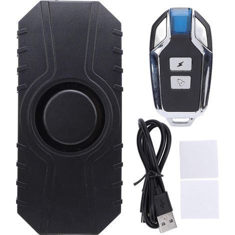 Alarme de Vélo, Système D'Alarme avec Capteur de Vibrations Antivol Puissant de 115 DB avec Télécommande, Alarme de Moto étanche pour Vélo électrique, Moto, Golf, Voiture, Remorque (1/5)
