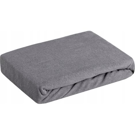 Sábana de rizo de algodón suave D91 con banda elástica 180x200 Acero 1 unidad. (1/5)
