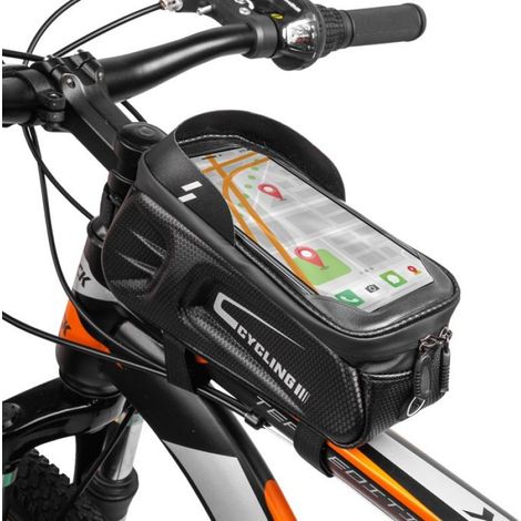 Sacoche Vélo - Support Téléphone Intégré - Étanche PU+EVA - Compatible Smartphone Jusqu'à 7,5 Pouces - 1,7 L - 22,5 x 11 x 12,5 cm - 1 Pièce (1/5)