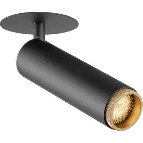 Plafonnier encastré GRIP M PHASE 2700 K 42° IP20 cylindrique noir / or - SLV - 1009086 (1/4)