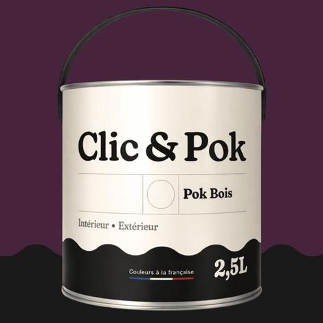 Peinture Bois Extérieur – POK BOIS - 2,5L - RAL 4007 - Violet pourpre- Résistante aux intempéries - Ne s'écaille pas