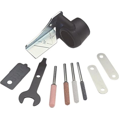 Kit d'Affûtage pour Tronçonneuse, Guide d'Affûtage avec Pierres à Aiguiser pour Outil Rotatif (1/4)