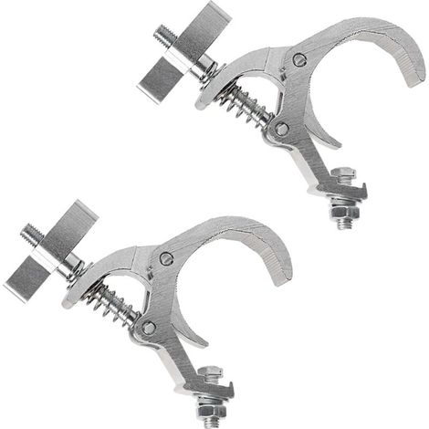 Kit de 2 Crochets Lumière DJ, Fixation à Truss Bracket 40-70mm, Crochet à Pince pour Scène et Éclairage LED