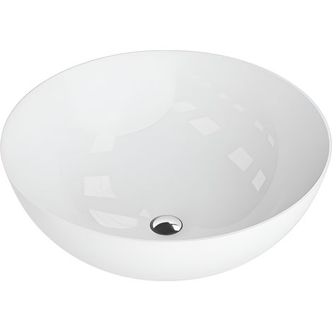 Vasque à poser LAVITA Vasque à poser élégante et compacteProduit en porcelaine de haute qualité ronde 41,5x41x14 cm Blanc brillant (1/4)