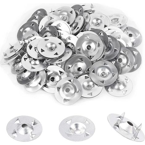 Lot de 100 rondelles d'isolation pour panneau de plâtre 28 mm de diamètre Facile à fixer Pour plaques de plâtre extrudées Isolation thermo board fixe