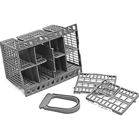 Panier à couverts pour lave-vaisselle compatible avec Hotpoint, Indesit, Whirlpool, Gris