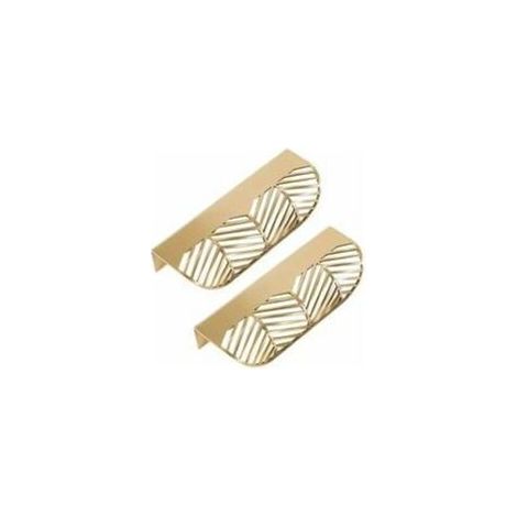 Poignée de tiroir en forme de feuille, poignée de porte de meuble en laiton, poignée de porte d'armoire (2 pièces) (1/5)